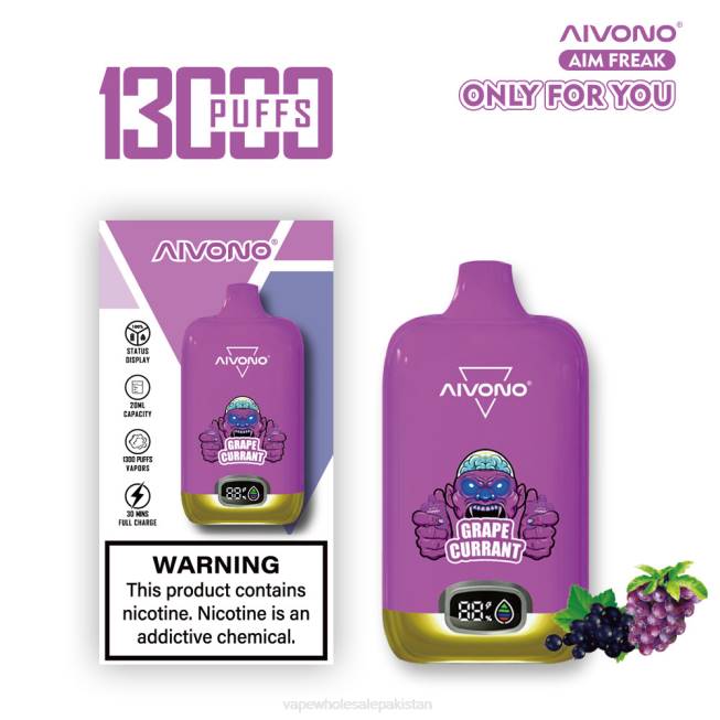 Aivono AIM FREAK 13000 Grape Currant - 0668251 Vape Wholesale Pakistan