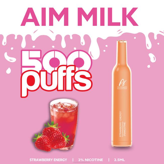 Aivono AIM MILK 500 Strawberry Energy - 0668266 E Cig Wholesale