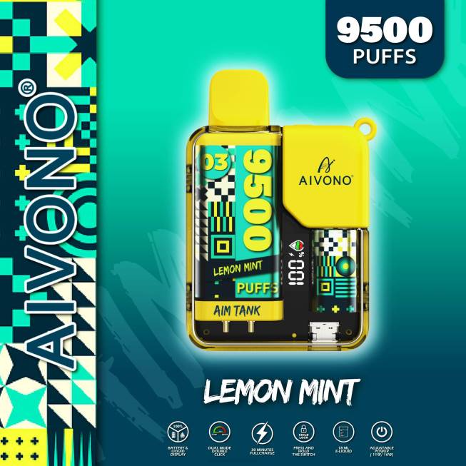 Aivono AIM TANK 9500 Lemon Mint - 066835 E Cigarette Wholesale