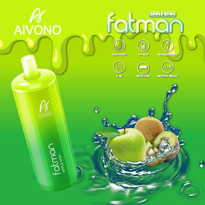 Aivono FATMAN 6800 Apple Kiwi - 066831 Vape Wholesale Pakistan