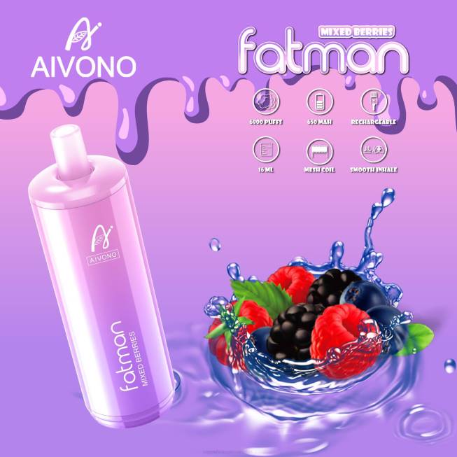 Aivono FATMAN 6800 Mixed Berries - 066827 Electronic Cigarette Wholesale