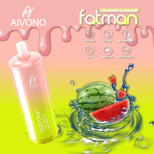 Aivono FATMAN 6800 Strawberry Watermelon - 066830 Electronic Cigarette Wholesale Price