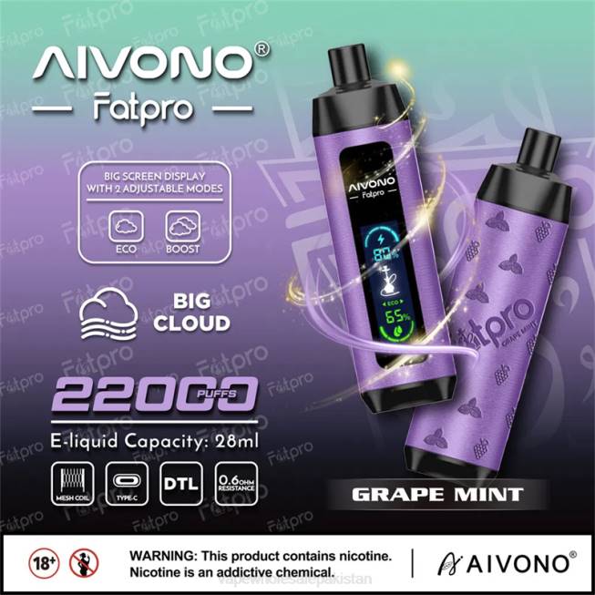 Aivono Fatpro 22000 Grape Mint - 06682 Vape Wholesale Prices