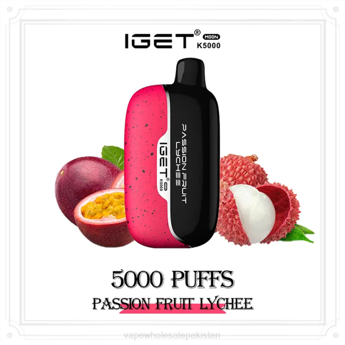 Cheapest Vape Wholesale NXJ010 Passion Fruit Lychee IGET Moon K5000