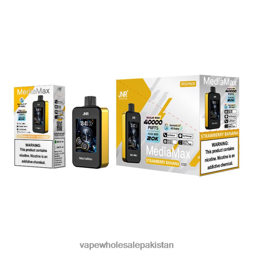 JNR MediaMax 40k Puff Strawberry Banana TTB2TD16 E Cig Wholesale