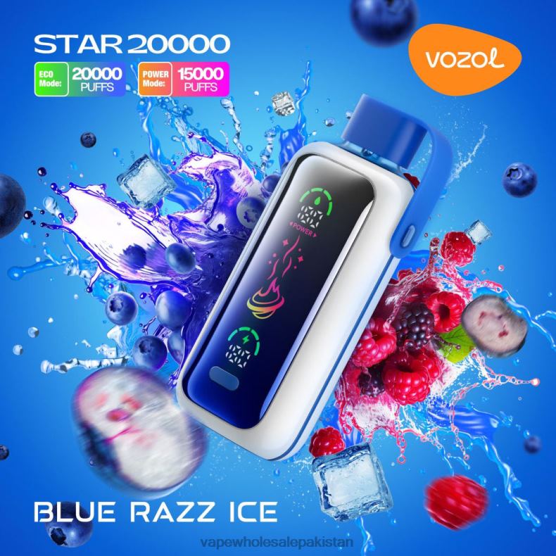 Cheapest Vape Wholesale BLUE RAZZ ICE D8T2L4 VOZOL STAR 20000